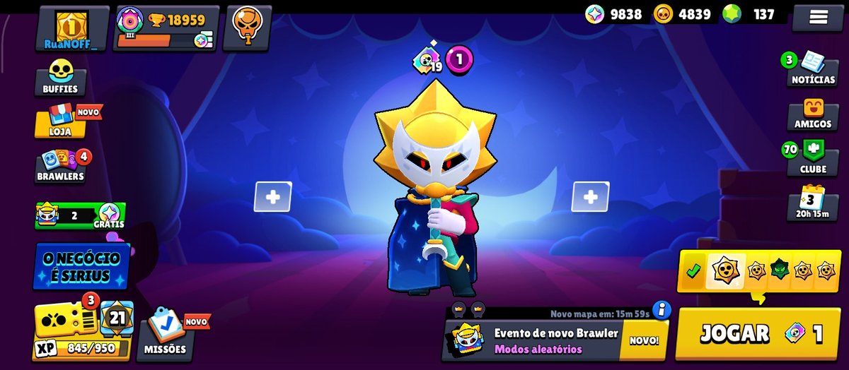 InfinitXD7's tweet photo. Eu abri simplesmente 2 caixas do Sirius e peguei ele kkkkk.. Sendo que eu nem tenho 99 brawlers e teria que liberar na sorte 😁
#BrawlStars 
#BrawlStarsArt https://t.co/NCkhJsieOQ
