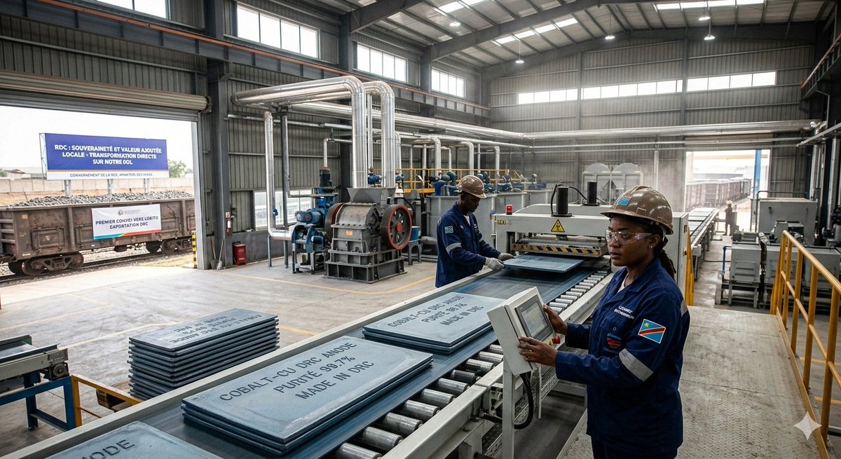 Ngubaa_d's tweet photo. Étape historique pour le secteur minier !
La première cargaison d'anodes de cuivre (pureté 99,7 %) vient d'être exportée vers l'Europe via le corridor de Lobito. La preuve que l'intégration logistique et l'affinage local deviennent une réalité concrète. 🌍🛠️
#Economie #Coppert https://t.co/lfN1WZPivG