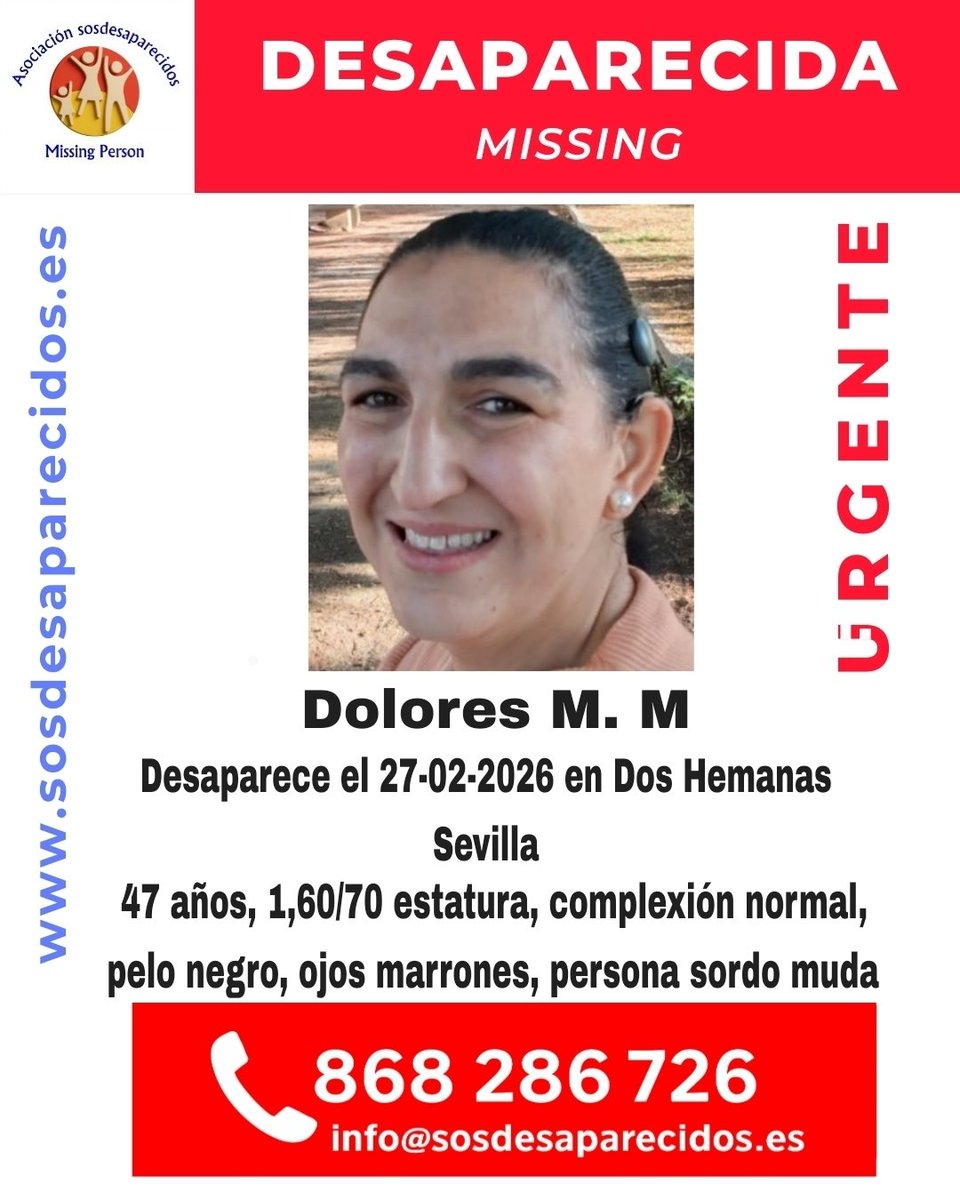 🆘 DESAPARECIDA
#Desaparecido #Missing #España #sosdesaparecidos #Sevilla
Fuente: sosdesaparecidos
Síguenos <a href="/sosdesaparecido/">ALERTA DESAPARECIDOS</a>