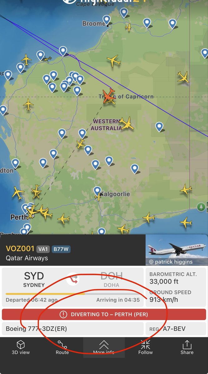 serious14's tweet photo. There has to be another reason for this diversion, because if they weren’t granted dispensation to land at Sydney after curfew then that is just straight up cruel

#SydneyAirport #FlightRadar #FlightRadar24 #VOZ001 https://t.co/EyUxlQiOCl