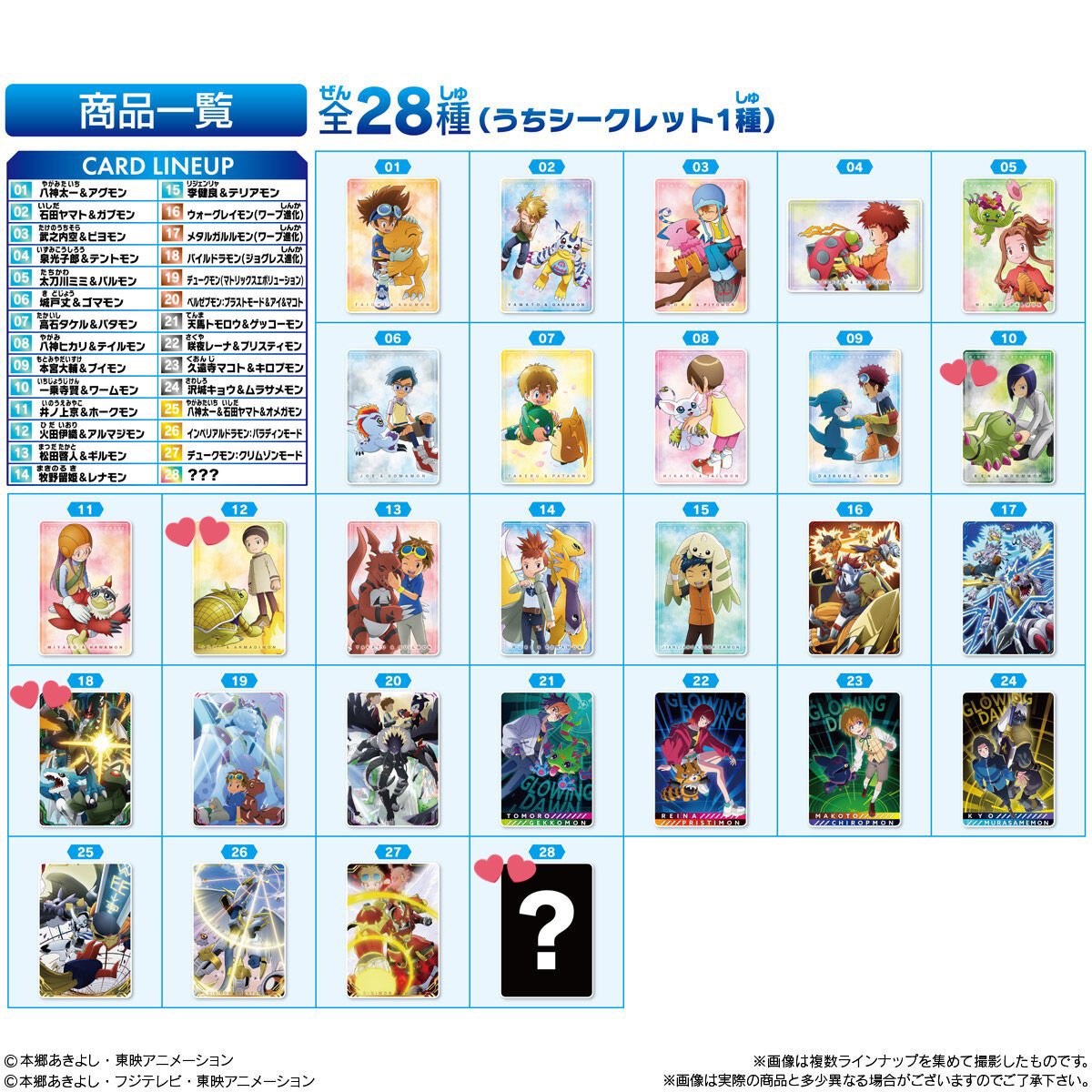 디지몬 비주얼 아트 컬렉션 카드 웨하스

구매 원합니다! 디엠주세요!

10 정우 추추몬
12 재하 아르마몬
18 파일드라몬 
20 시크릿