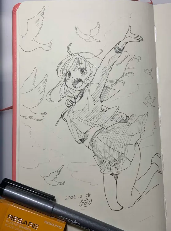 1日1絵 #アナログイラスト