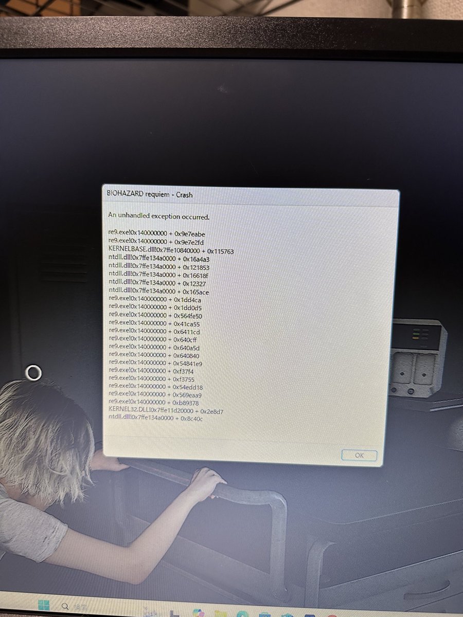 mugimeme1's tweet image. やはりPC版バイオレクイエムのクラッシュ方向多いのね。誰か有権者さま助けて_(:3 」∠)_

#バイオレクイエム
#バイオハザードレクイエム
#PC版
#クラッシュレポート