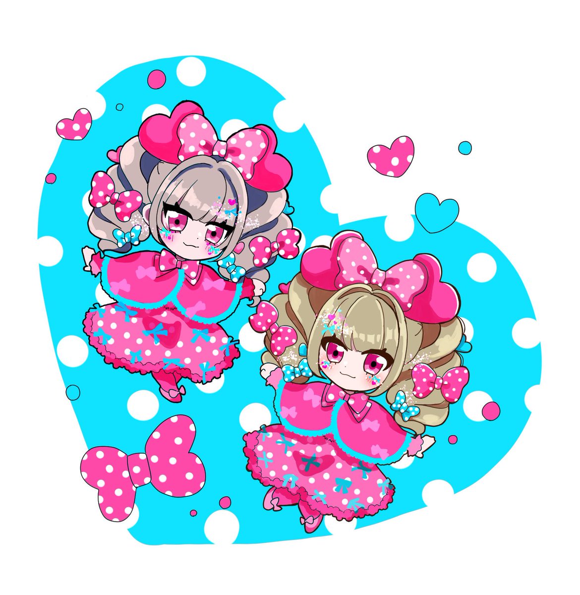 MIN   君への愛は止まらないずっと💕 
おふたりのかわいいかわいい32お洋服が大好きなので描きました(>_<)✨️