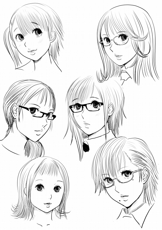 #今月描いた絵を晒そう 
モノクロ版 