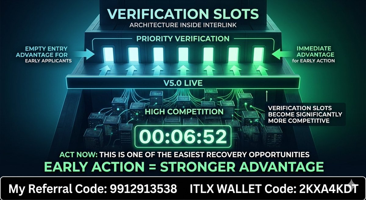 Interlink version 5.0, critical pre launch phase, check your eligibility by Joining the Interlink network with my Referral Code 217351 &amp;ITLX WALLET Referral Code YXKC72P4. #InterLink #ITL #ITLG #ITLX #India #Crypto #CryptoMarket #CryptoCommunity #InterLinkAmbassador #Vina2026
