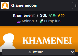 Joshaya4Life's tweet photo. This news everywhere rn 

and found $Khamenei coin it could reach number one on dex 

F86ahnVFSGv5abejBAMA3T2Y458cu3EEY9K2XQ3Ypump https://t.co/hKFwgsQMij