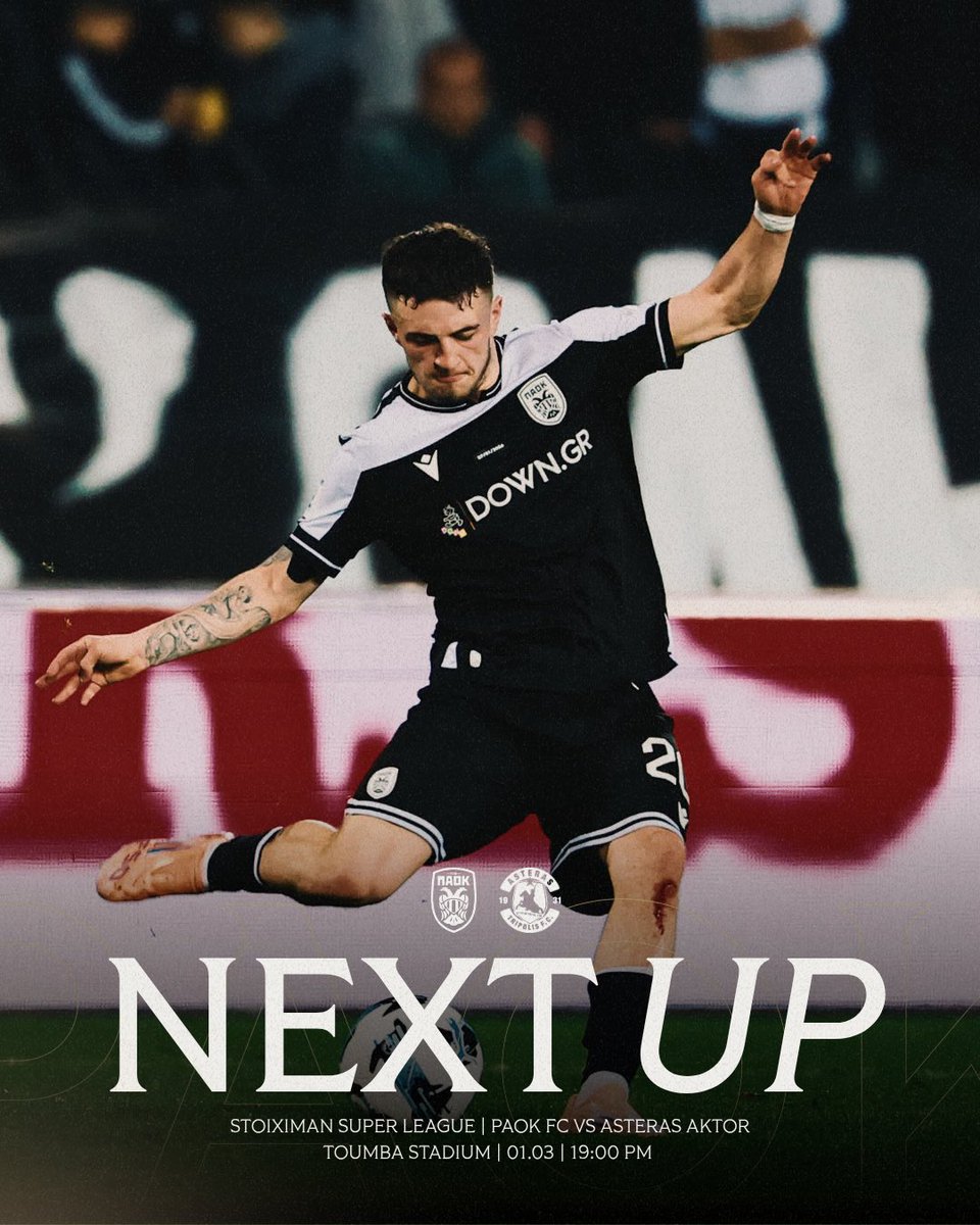 Η μάχη για τον τίτλο επιστρέφει στην Τούμπα! ⚪️⚫️ 

Η ομάδα μας χρειάζεται όλους δίπλα της! 🏟️🔥 

Κλείσε τη θέση σου εδώ 🔗 👇🏻

paokfc.gr/nea/20260225-t…

#PAOK #OurWay #PAOKAST #slgr