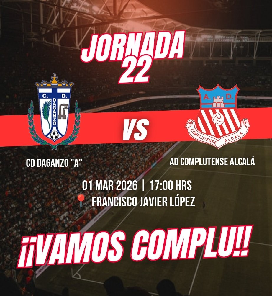 ADComplutense's tweet photo. ¡¡Vamos a por el partido!! 🫡

¡¡Nueva jornada, nueva oportunidad de seguir creciendo y sumando para los de @AlvaroVaraLopez!!💪🏼

📅 Domingo
🆚 @CdDaganzo "A"
⏰ 17:00h
📍 Daganzo

¡¡Con todo equipo!!🤜🏼🤛🏼

#EsaMaravillosaMinoría 🤫
#VamosComplu
🤍❤️ https://t.co/lEQirtLX3Z