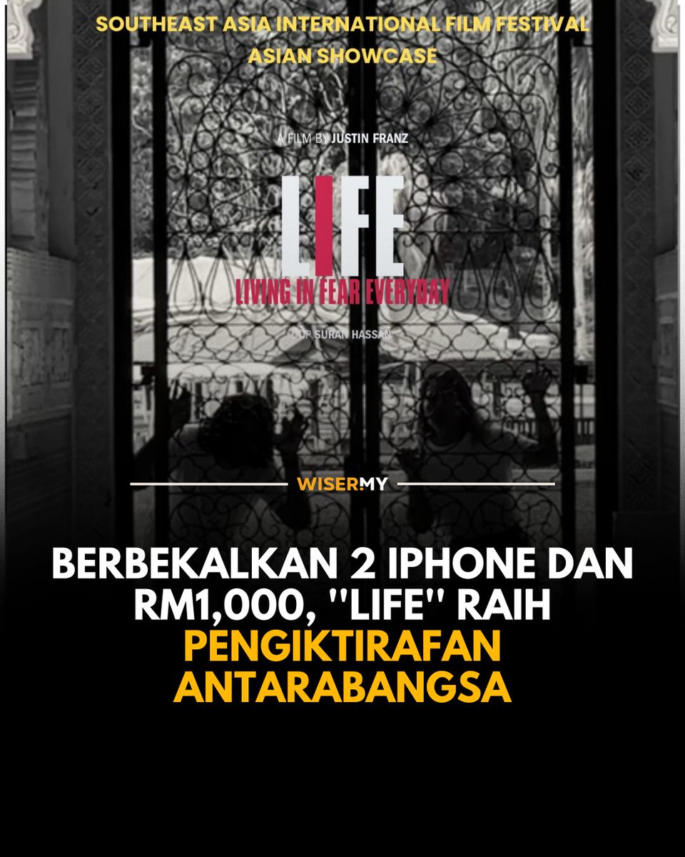 Filem pendek senyap Malaysia LIFE – Living In Fear Everyday cipta kejutan di pentas antarabangsa. 

Dengan bajet bawah RM1,000 dan hanya guna iPhone, pengarah muda Justin Franz dan pasukannya berjaya raih anugerah di Thailand dan India serta pengiktirafan di UK, AS dan Kanada.
