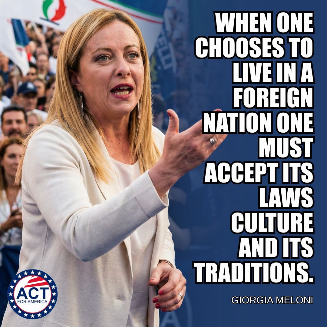Prime Minister Meloni is right! Assimilation is a must!