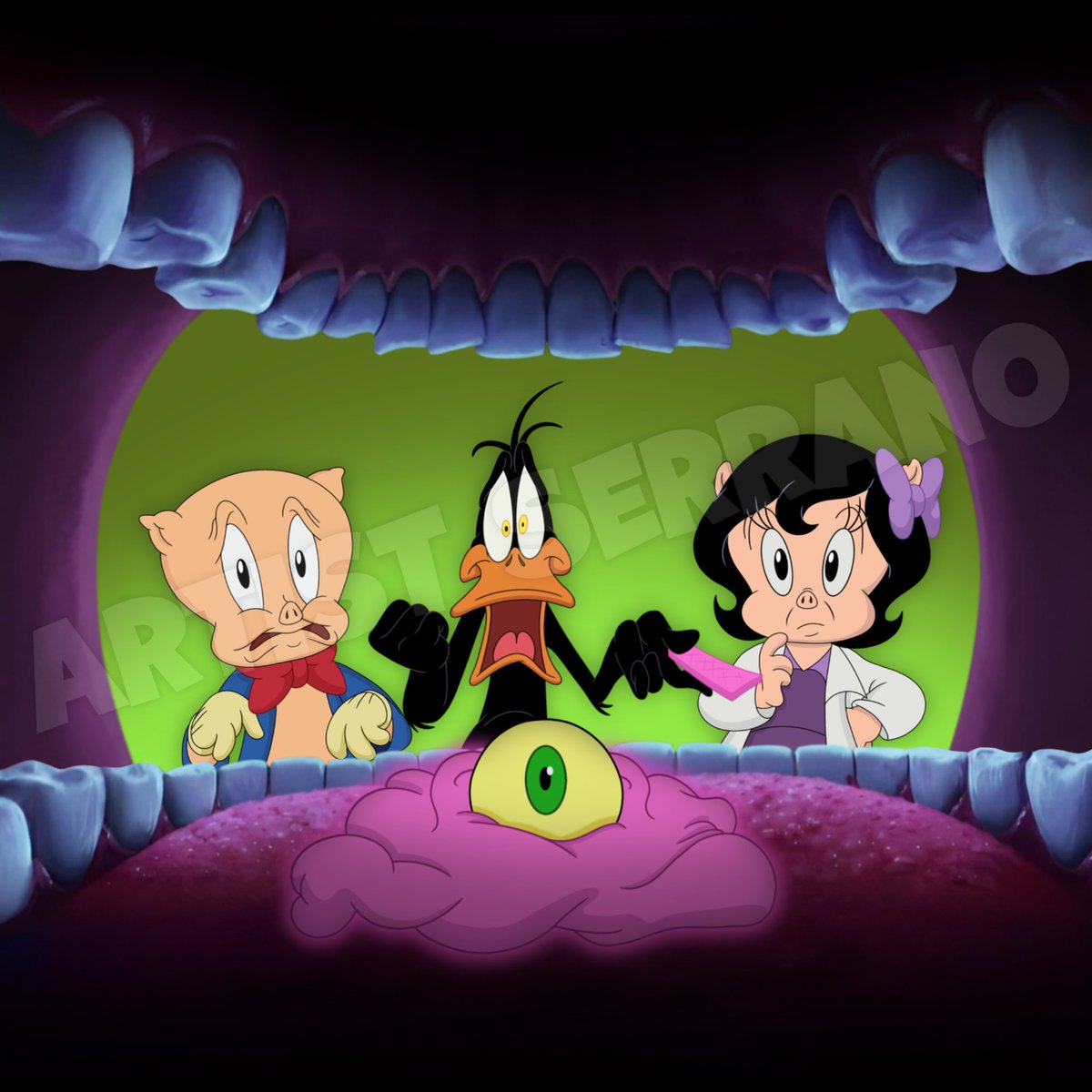 Artist_Serrano's tweet photo. #Daffy #Porky #PetuniaPig #LooneyTunes #TheDayTheEarthBlewUp #MoviePoster #thumbnail #sifimovie https://t.co/OAL2Pz14Ty