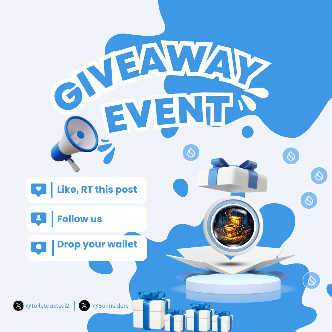 GIVEAWAY CAMPAIGN 🪂

Toilet Dust 2.0 isn’t just another meme it’s culture liquidity and attention flowing straight into the Sui ecosystem 😍

🎁 Rewards: 15 $SUI TOKENS

1️⃣ Follow <a href="/toiletdustsui2/">Toilet Dust 2.0</a> &amp; <a href="/SuiInsiders/">Sui Insiders💧</a>
2️⃣ Like, RT, and Tag 3 friends
3️⃣ Comment your SUI wallet address