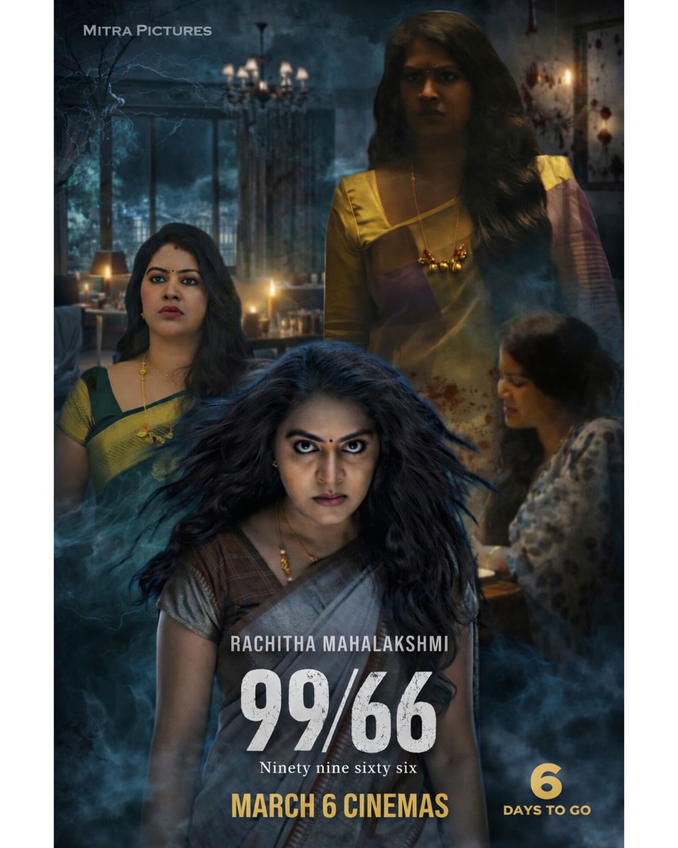 AngelicRachitha's tweet photo. Waiting for Thalaiviβs FIERY THRILLER MYSTERY HORROR 99/66 movie release!
Wishing my Thalaivi Great Success in her Passionate Journey. β¨
MY Thalaivi Arraiving On March 6th On Big Screen ππππ
#MakkalinStarRachitha #VersatileActressRachitha #99/66OnMarch6th #MitraPictures https://t.co/2dmxnVnC7p
