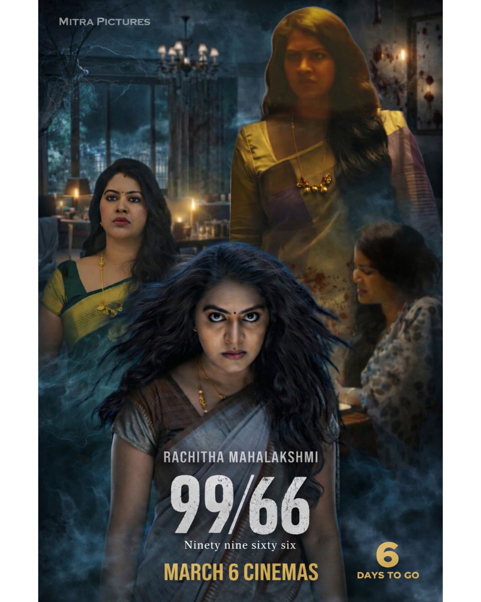 RachuSwtHearts's tweet photo. Waiting for Thalaiviβs FIERY THRILLER MYSTERY HORROR 99/66 movie release!
Wishing my Thalaivi Great Success in her Passionate Journey. β¨
MY Thalaivi Arraiving On March 6th On Big Screen ππππ
#MakkalinStarRachitha #VersatileActressRachitha #99/66OnMarch6th #MitraPictures https://t.co/6sEzTM1wHG