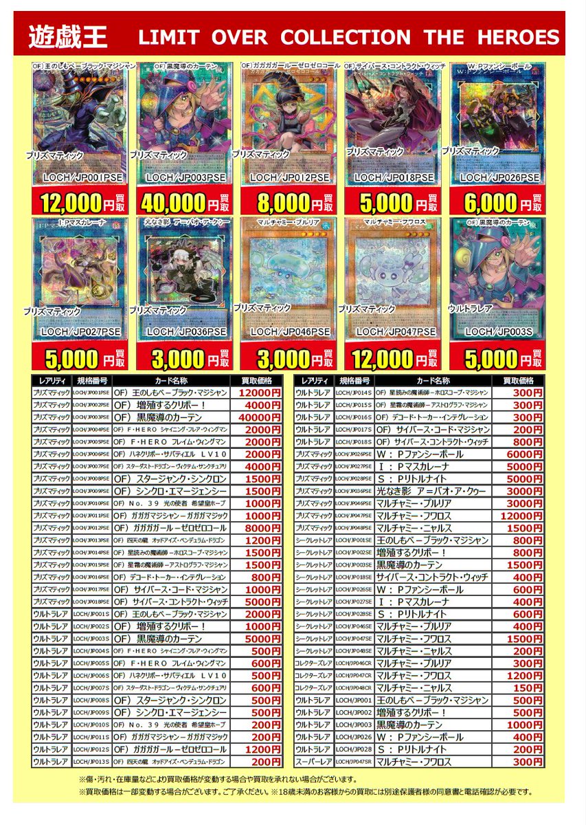 トレカ買取】 #遊戯王OCG #LIMIT_OVER_COLLECTION_THE_HEROES 買取価格