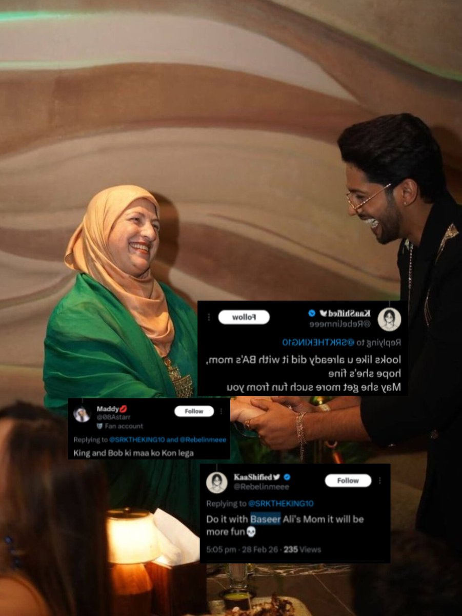 I think everyone’s mother deserves respect.

Dragging someone’s mother into a fandom war or personal fight is not right.

You should be ashamed.

#BaseerAli #BaseerSquad  #ShameOnYouFarrahana #GoldDiggerFarrhana