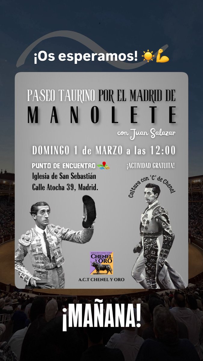 ¡Mañana! 
¡Os esperamos!
📍 Iglesia de San Sebastián, c/ Atocha 39.