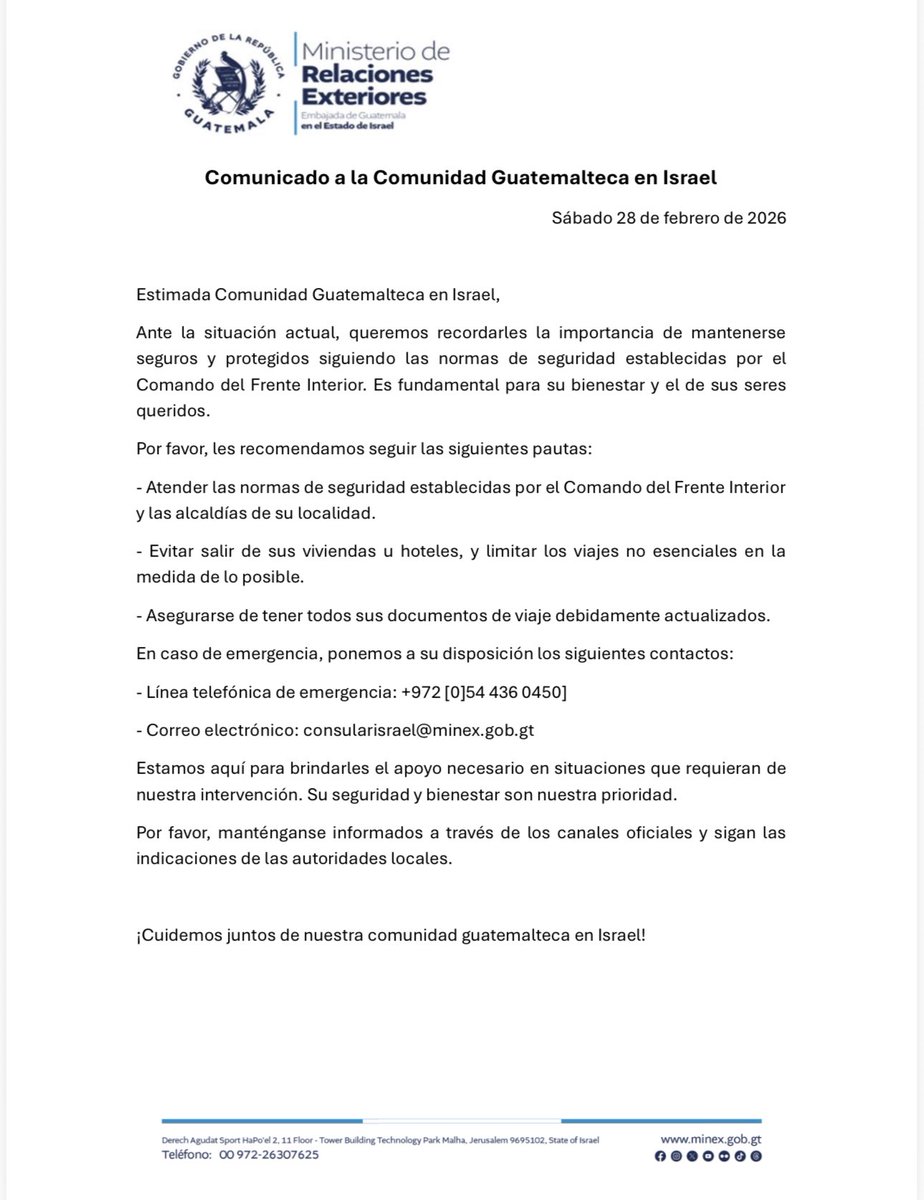 Guatemala en Israel tweet media