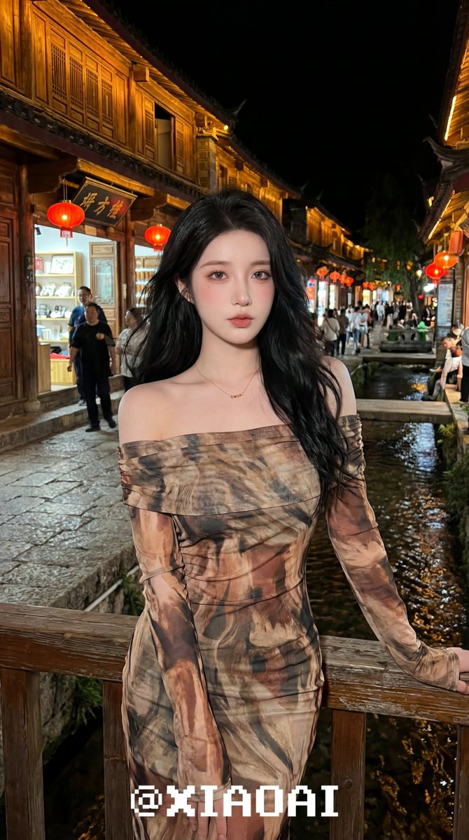 Hyper-realistic Night Portrait of an Asian Woman in Chongqing