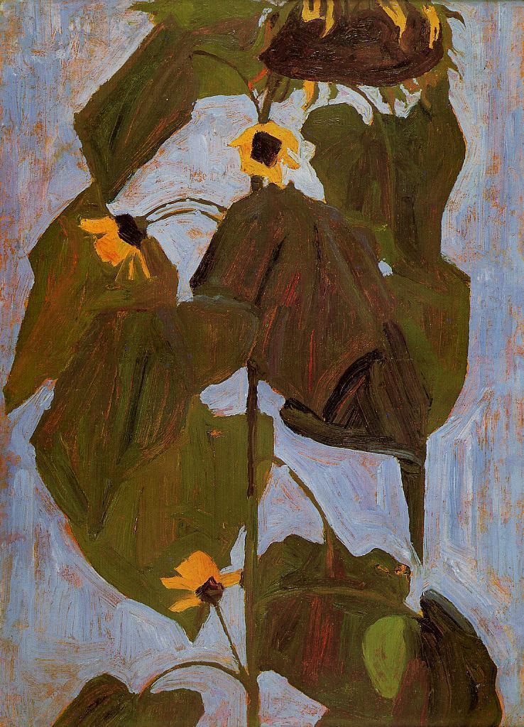 artistschiele's tweet photo. Sunflower, 1908 #artbots #schiele https://t.co/9dH2APv4ub