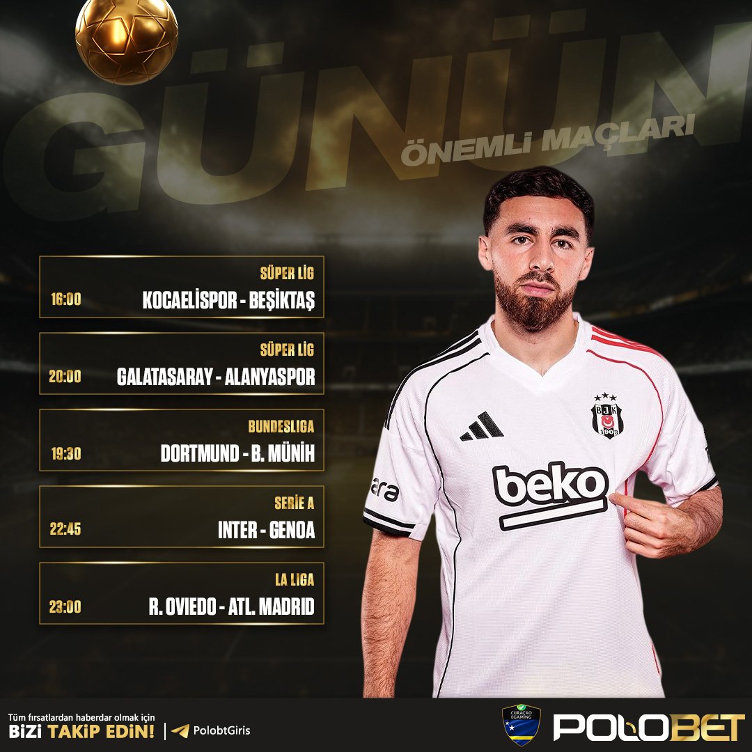 🔥Süper Lig heyecanına Avrupa'nın dev maçları eşlik ediyor. Dortmund - Bayern derbisinden Galatasaray'ın kritik sınavına kadar günün tüm fırsatları Polobet'te‼️

🎁YATIRIM ŞARTSIZ 250 Freebet ile maçın heyecanını riske girmeden kazanca çevir.

🔗Giriş: plbt.site/plbtd