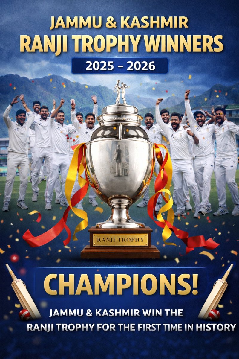 Congratulations Jammu &amp; kashmir #RanjiTrophy #RanjiTrophyFinal #RanjiTrophyFinals #Ranjhitrophy #Cricket26 #CricketTwitter #cricketfans