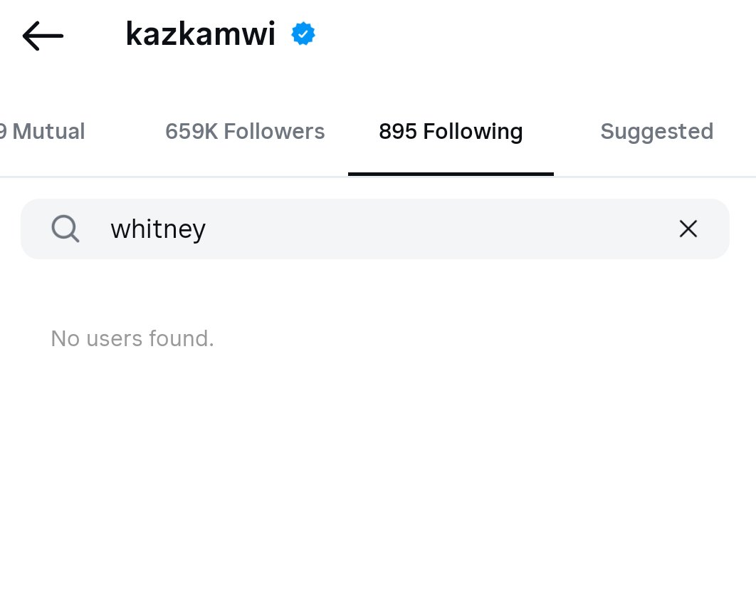 Days after Whitney unfollowed Kaz, Kaz has now unfollowed Whitney too.
