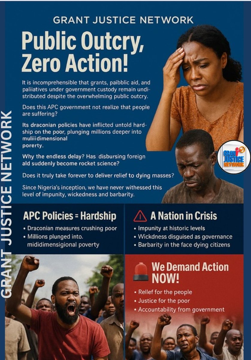 🚨 Public Outcry, Zero Action!
Grants and aid remain locked away while Nigerians suffer.
This APC government must answer for its cruelty.

📌 Millions plunged into multidimensional poverty
📌 Suffering ignored, masses victimized
<a href="/cenbank/">Central Bank of Nigeria</a>
<a href="/netanyahu/">Benjamin Netanyahu - בנימין נתניהו</a> 
<a href="/realDonaldTrump/">Donald J. Trump</a>
<a href="/IMFNews/">IMF</a> <a href="/CNN/">CNN</a>