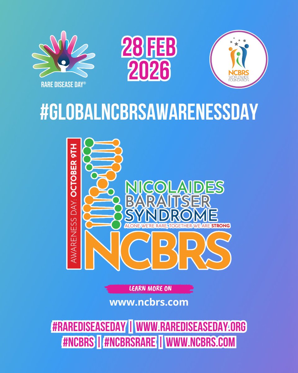 RareRevolutionM's tweet photo. While we join the global community today for #RareDiseaseDay, the @NCBRSFoundation is already counting down to our most important date: October 9th.

October 9th is our official #GlobalNCBRSAwarenessDay. It is the day we stand together to amplify the voices of those living with Nicolaides-Baraitser Syndrome. We wear Orange to spark conversations, break down barriers, and show our families they are seen.

Our Mission is to turn heads and open doors for education. Support our families with the advocacy they need and ensure #NCBRS is represented in the wider rare disease conversation.

Learn more about #GlobalNCBRSAwarenessDay here: https://t.co/kPRcsHZ34M

Stay tuned as we share more about us! https://t.co/3O4GWmzvrw #NCBRS #NCBRSRare #RareDiseaseDay2026 #RDD #RDD2026 🧡💚💙