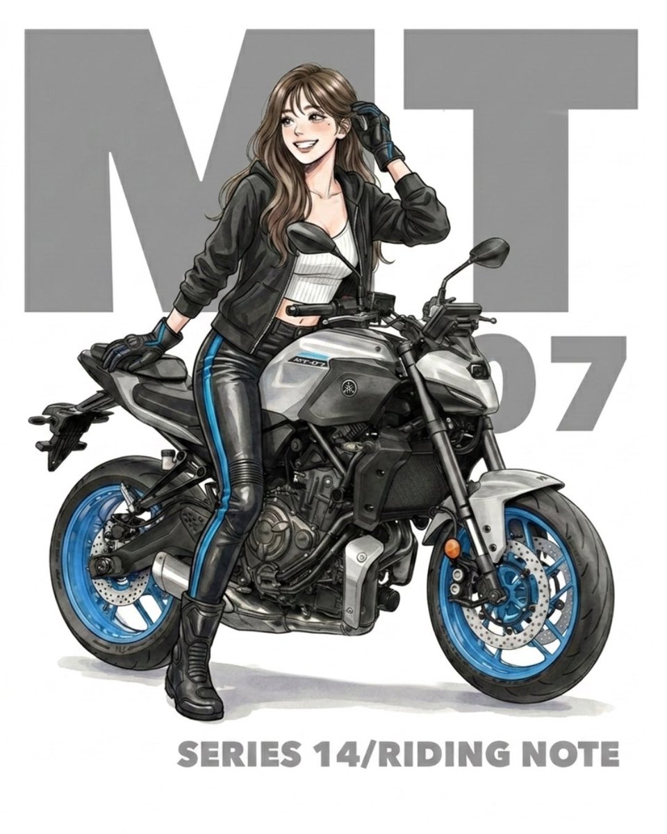 hikarusan_nikki's tweet image. MT-07
series14/riding note

#MT
#バイク女子
#ridingnote