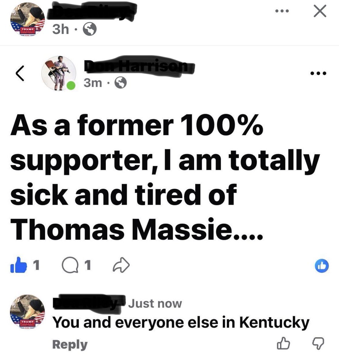 Meanwhile, more and more people in Kentucky’s 4th Congressional District are voicing their dislike of Thomas Massie.