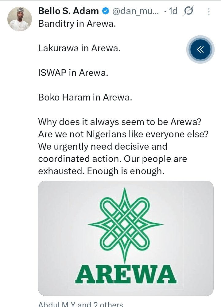 Demoladetutu's tweet photo. @Arewa_Source So it's southern Nigeria Boko haram, bandits Lakurawa Almanjiris, cattle rustlers comes from . Even coup plotters.. 

Na una carry all for bag. Even religion intolerance. https://t.co/VlBWt1lnvO