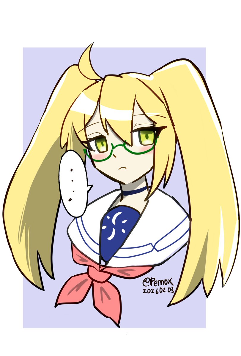 #今月描いた絵を晒そう 
#FGO 
ネコミミとツインテえっちゃん