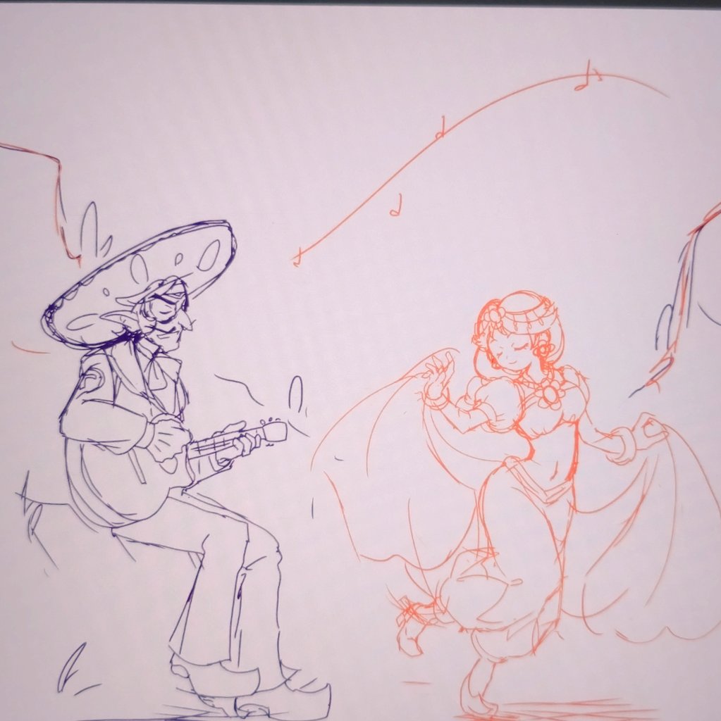 衝動のまま描き殴ったラフ🍆🌼 仕上げるか否かはわからないꉂ🤣𐤔