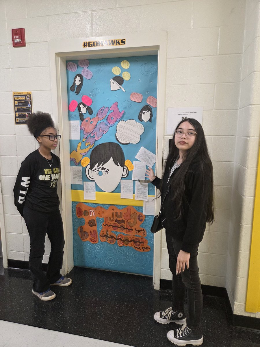 CynthiaByron4's tweet photo. Literacy truly came to life throughout our building as students and teachers participated in our annual Novel Study Door Decorating Contest. It was truly incredible to see how passionate our @MMS_HCS WarHawks were about their novels. #InfluenceMatters #WarHawksRead @ELA_HCS https://t.co/Su8u0KFhJa