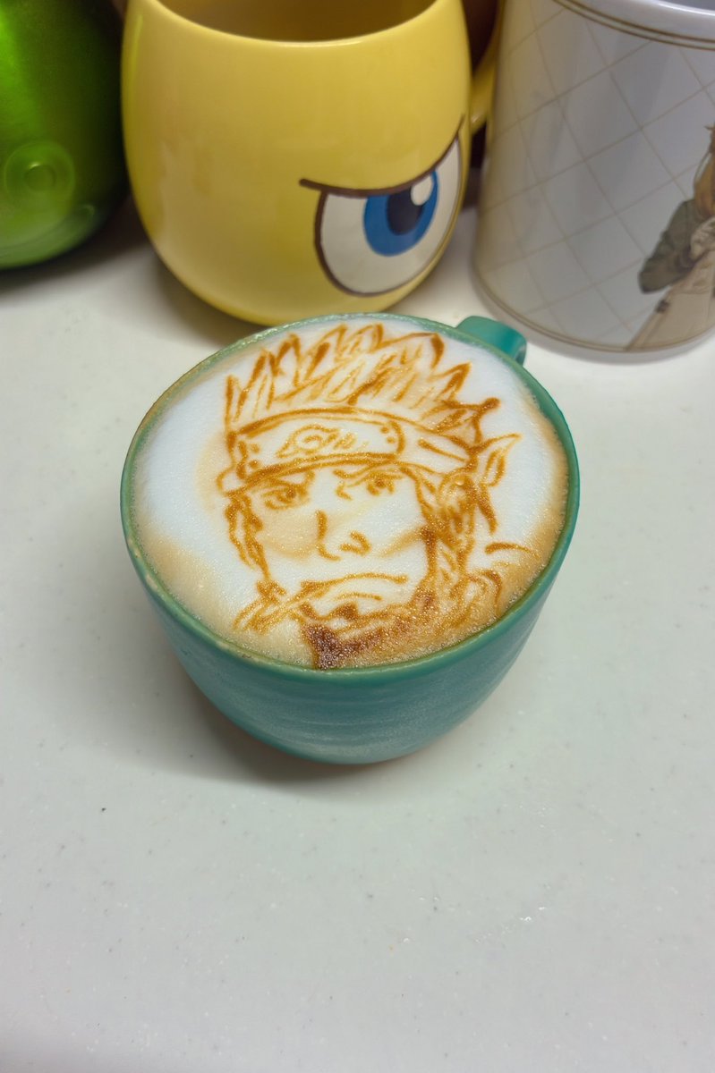 RTIMbd8MT652280's tweet image. こんな感じかな☕️
 #NARUT
#ナルト
#ラテアート