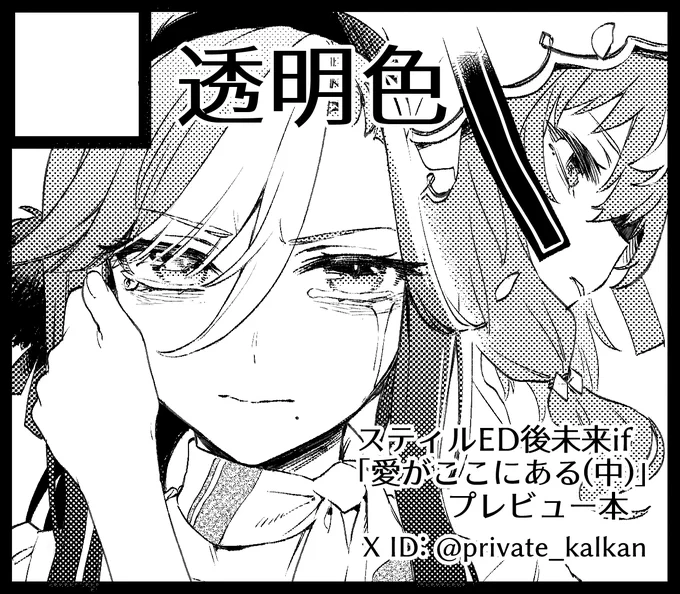 URC03申し込みました～
スティルトゥルーED後ifの続編のプレビュー本を発行予定です!
#URC03 