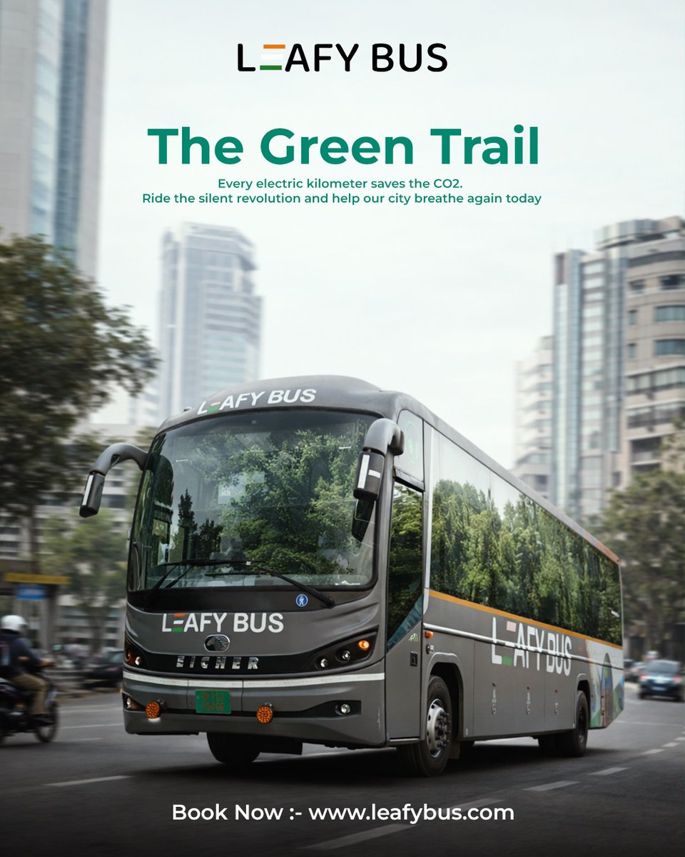 Leafy_Bus's tweet photo. Every electric kilometer we ride is a step toward cleaner air and a greener city .🚌
Join the silent revolution and choose smarter travel today.

#ElectricBus #Gogreen 
#SustainableTravel #Futureoftravel https://t.co/5Ter0TrpD9