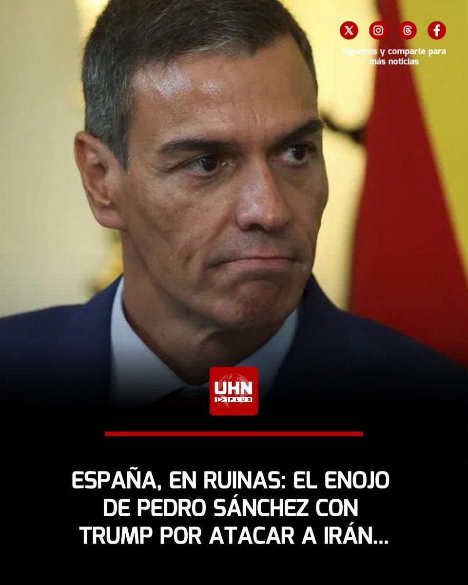 🇮🇷🇺🇸🇪🇸‼️ | En una muestra de nula dignidad, Pedro Sánchez se indignó con Donald Trump por su ataque a Irán, ubicándose en contra del mismo: "Rechazamos la acción militar unilateral de Estados Unidos e Israel, que supone una escalada y contribuye a un orden internacional más