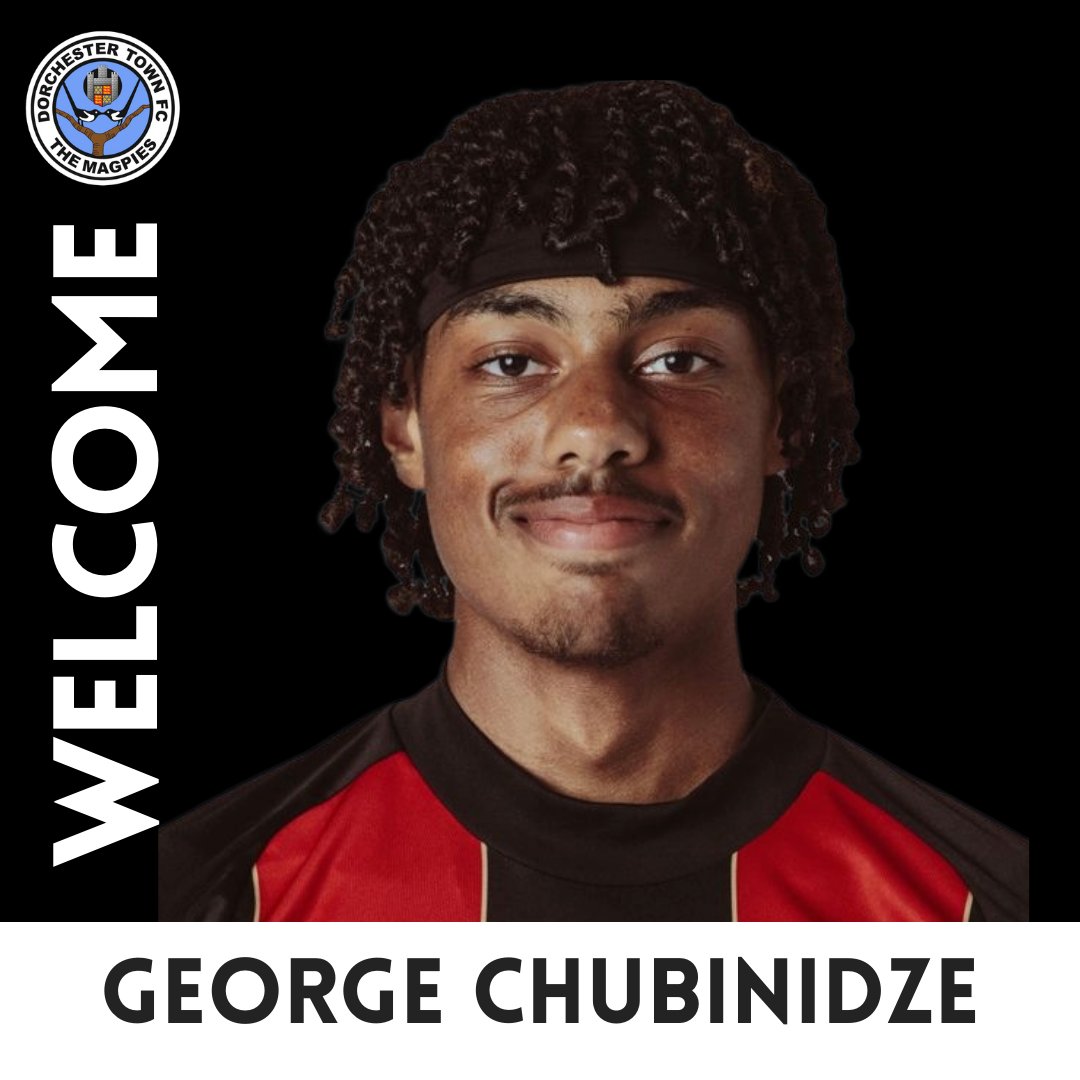 🚨 | 𝗡𝗘𝗪 𝗦𝗜𝗚𝗡𝗜𝗡𝗚

Winger <a href="/gchubz_/">George Chubinidze</a> signs for the Magpies on loan from <a href="/afcbournemouth/">AFC Bournemouth 🍒</a> ✍️

Chubinidze could make his debut when we visit Wimborne Town this afternoon

Welcome George!

🔗 dorchestertownfc.co.uk/news/george-ch…

#WeAreDorch ⚫️⚪️