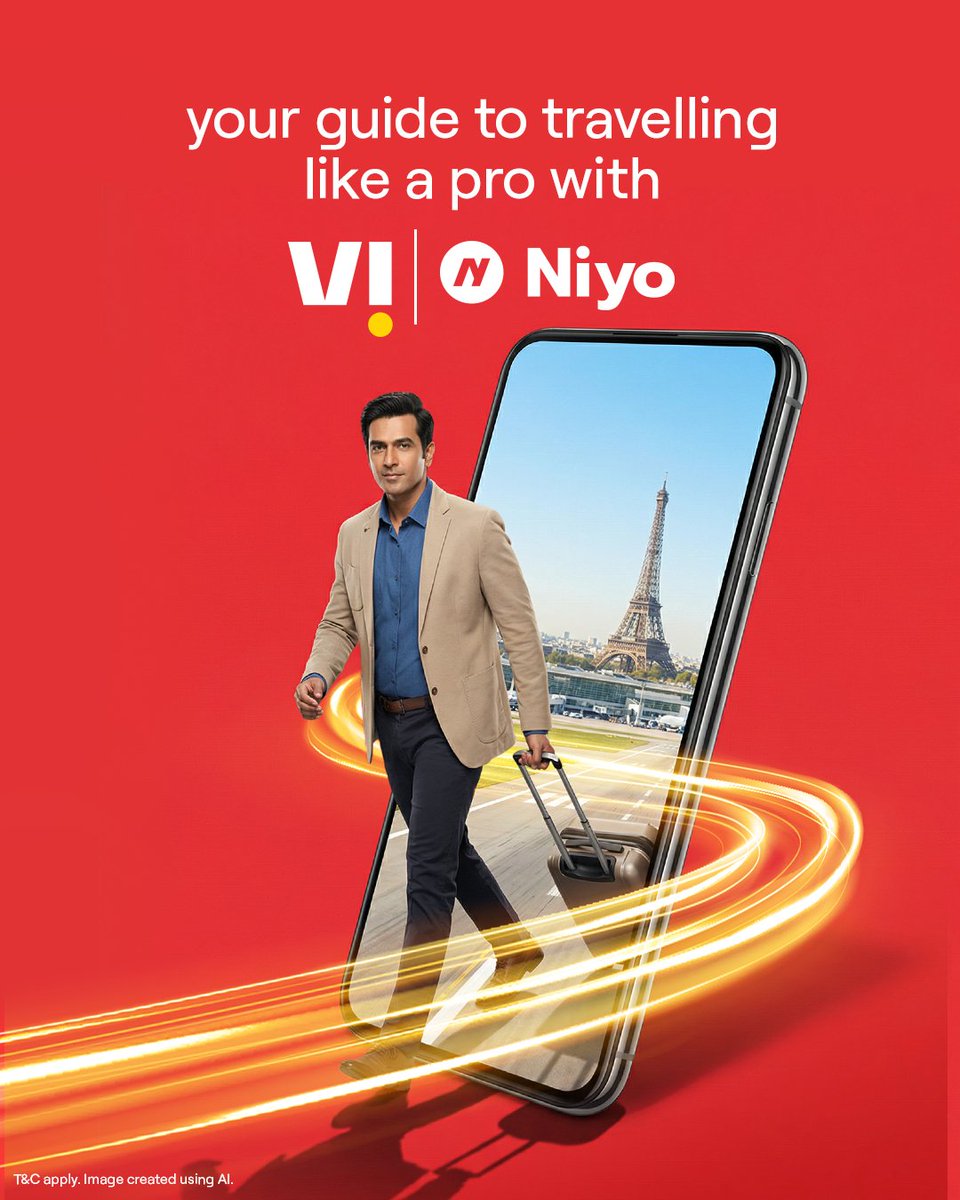 ViCustomerCare's tweet photo. Attention, passengers: With Vi International Roaming x Niyo, pro traveller mode is now boarding. 

Happy trip abroad! ✈️

#Vi #ViInternationalRoaming #InternationalRoaming #InternationalTrip #Travel https://t.co/WoKh9QFWAp