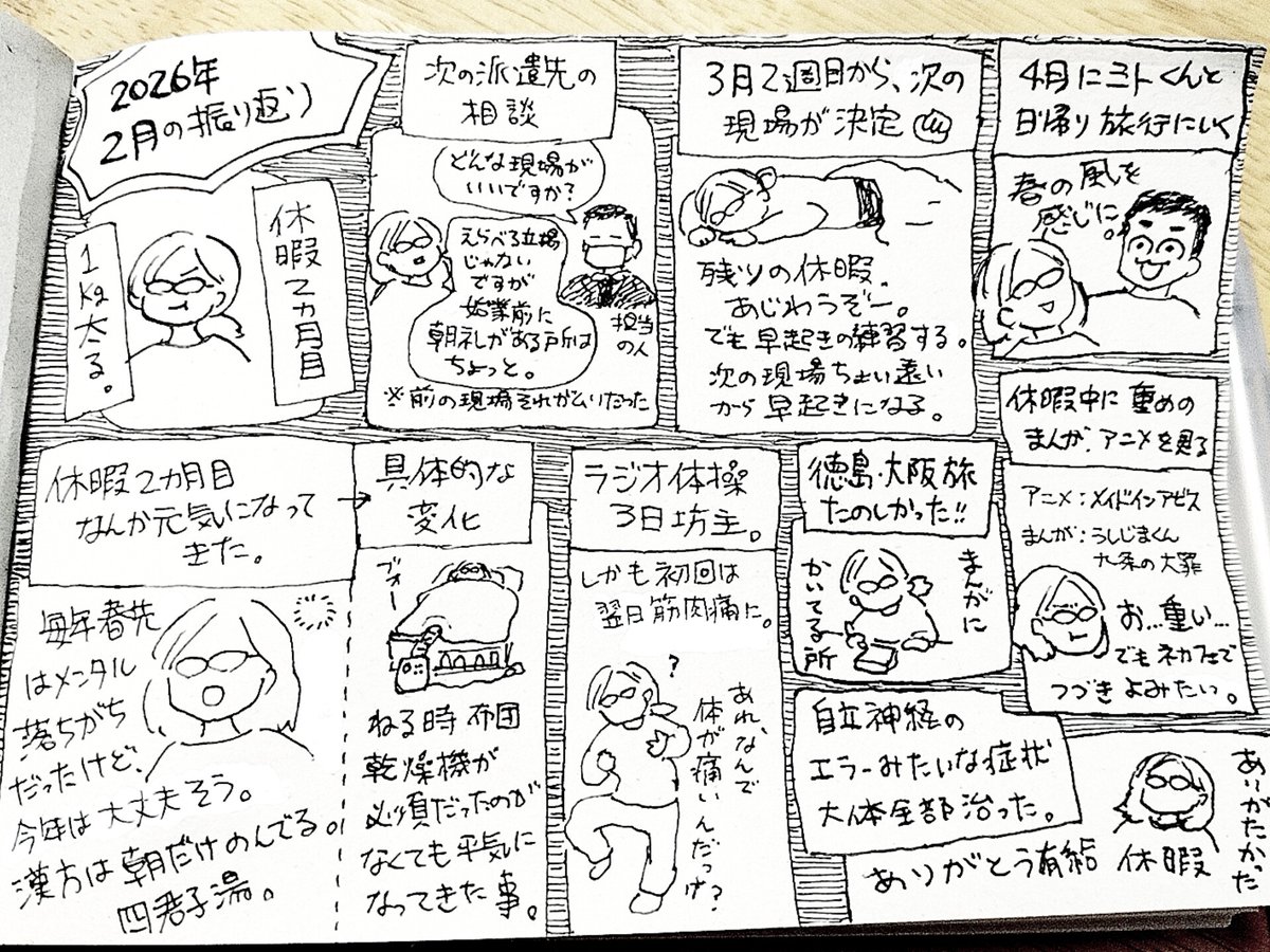 2026年2月の振り返り⛴️🌿
旅と回復の月📅