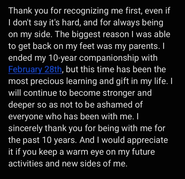 Full English Trans.

🐶: Hello, I'm Lee Hangyul. Ten years has passed with a company. Looking back, that time has never been a path that I walked alone. So today, I want to say thank you to each and every one of you to the people that first come to mind.....

#HANGYUL