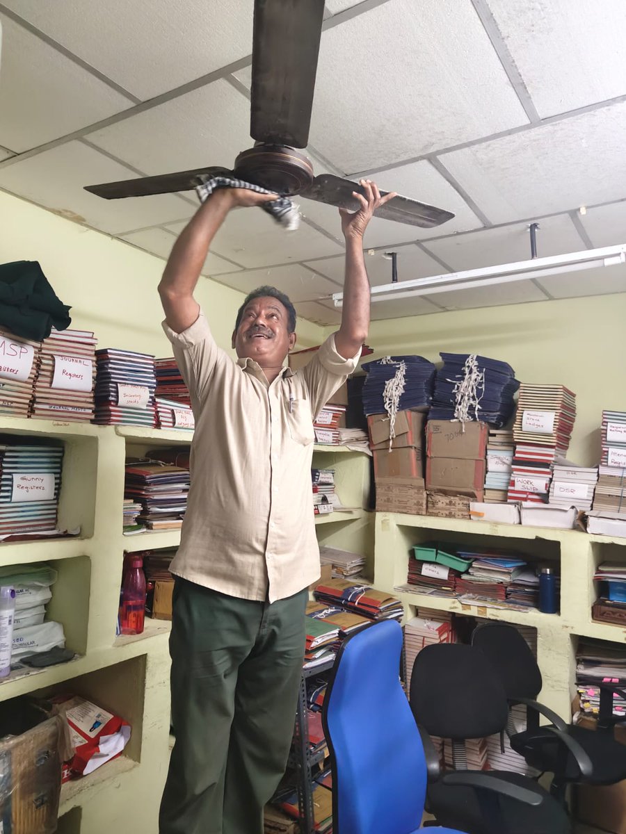 As a part of #SwachhtaPakhwada 2026, cleaning of Eletrical Appliances like Fans, Tube lights, Printers, Moniters,Swicth Boards and AC was done by DO Raichur Employees.<a href="/FCI_DoRaichur/">FCI DO RAICHUR</a> <a href="/FciKarnataka/">FCI_Karnataka</a> <a href="/fcisouthzone_pr/">FCI ZO South</a> <a href="/FCI_India/">Food Corporation of India</a>