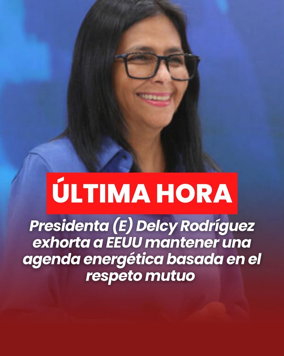 maevenof's tweet photo. En una reunión de alto nivel con empresarios del sector hidrocarburos, la presidenta Delcy Rodríguez pidió a EE UU que mantenga una agenda energética basada en el respeto mutuo y que se eliminen las sanciones unilaterales que están afectando a empresarios, académicos y trabajadores. Propuso establecer un camino diplomático sólido para avanzar hacia una cooperación bilateral efectiva y beneficiosa para ambos países. Reafirmó que el gobierno busca que el desarrollo de la industria energética nacional sea soberano, transparente y libre de tutelajes, y considera que el entendimiento mutuo es la única vía para resolver diferencias políticas y lograr una estabilidad productiva regional en beneficio del mercado internacional bajo principios de respeto y autodeterminación.

https://t.co/opwl8t7uqF

#LosQueremosDeVuelta #BringThemBack #FreeCilia #FreeMaduro #venezuela