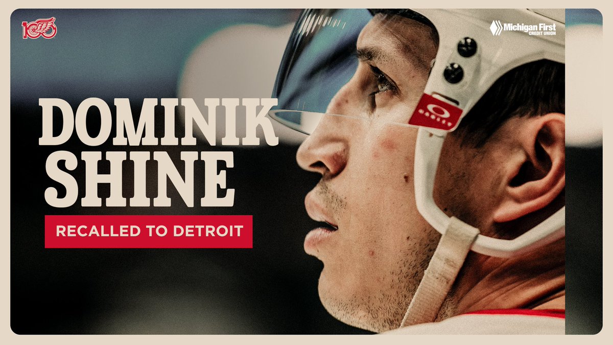 UPDATE: The #RedWings have recalled Dominik Shine from the AHL’s Grand Rapids Griffins.
