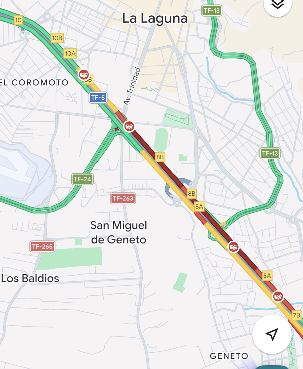 Varios accidentes colapsan la TF5 
#AtascoTF5 13:00h