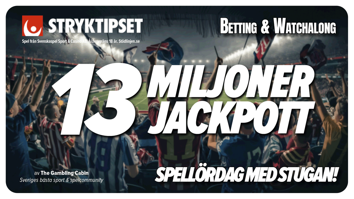 GamblingCabin's tweet photo. Stryktipset LIVE - 13M jackpott!
🖥 https://t.co/8sAesXeURV
🖥 https://t.co/Dwct2oninh