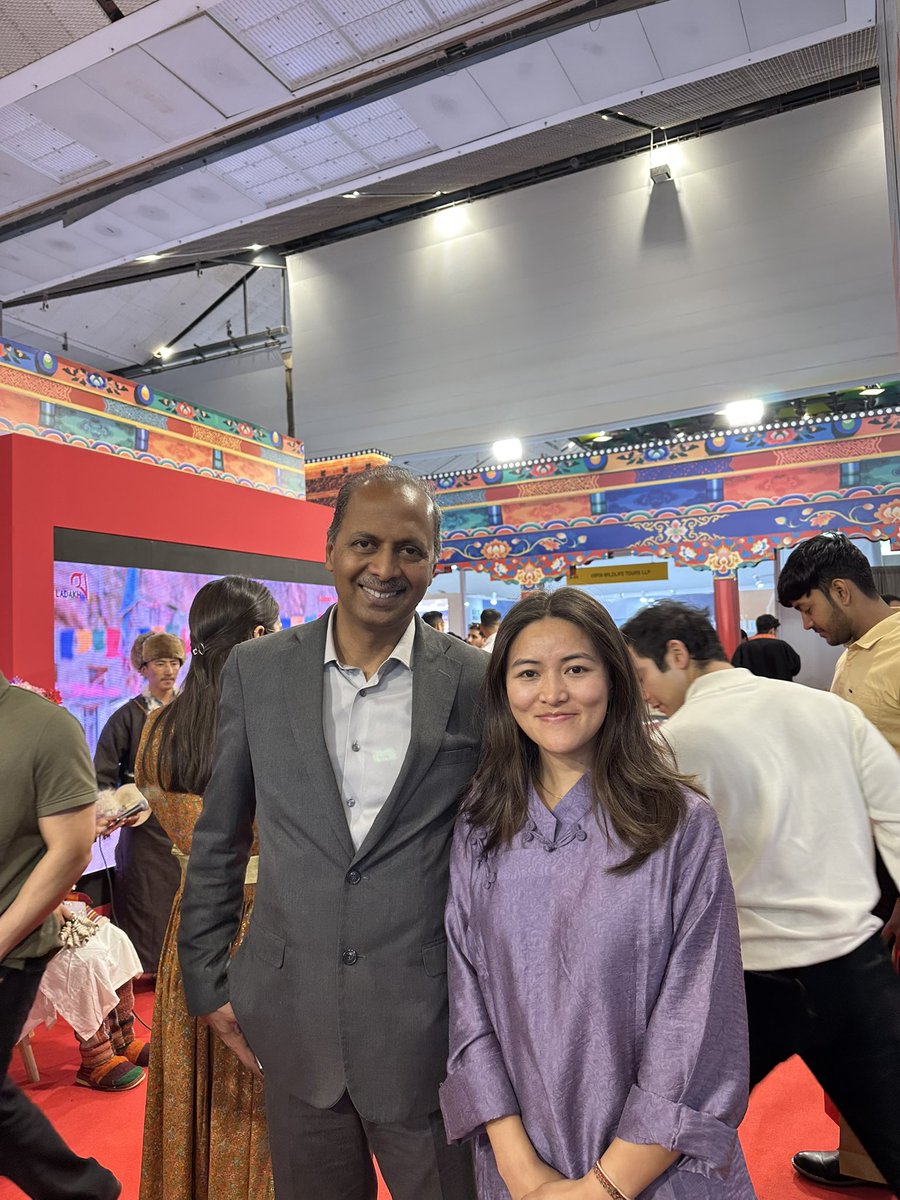 diskitcwangmo's tweet photo. At #SATTE2026, Sanjit Rodrigues, Secretary Tourism, UT Ladakh, highlights Ladakh’s vision for sustainable tourism while showcasing my property  Namseylin Pangong Eco Geodome Dome as a proud example of immersive Himalayan hospitality at Pangong Lake,Ladakh 🏔️✨
@utladakhtourism https://t.co/gTZkKAMRQu